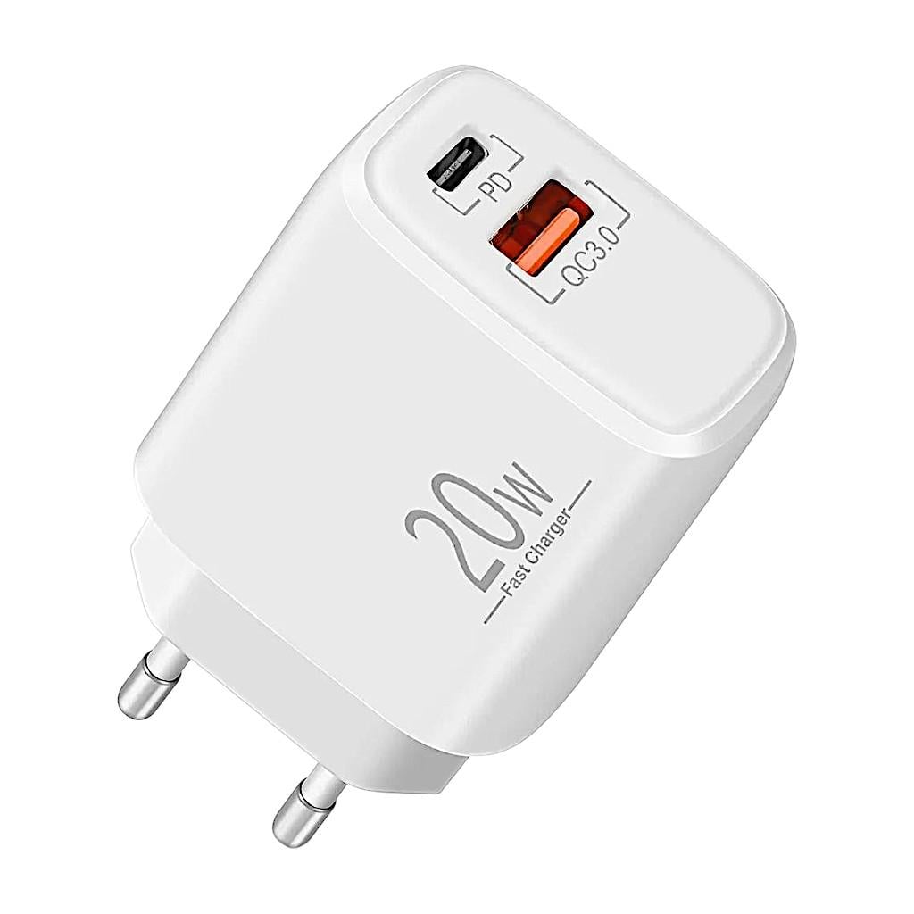 Зарядний пристрій мережевий Luosike 20W PD + QC3.0 2 адаптери та 2 кабелі Lightning (34087531) Зарядний пристрій мережевий Luosike 20W PD + QC3.0 2 адаптери та 2 кабелі Lightning (34087531)