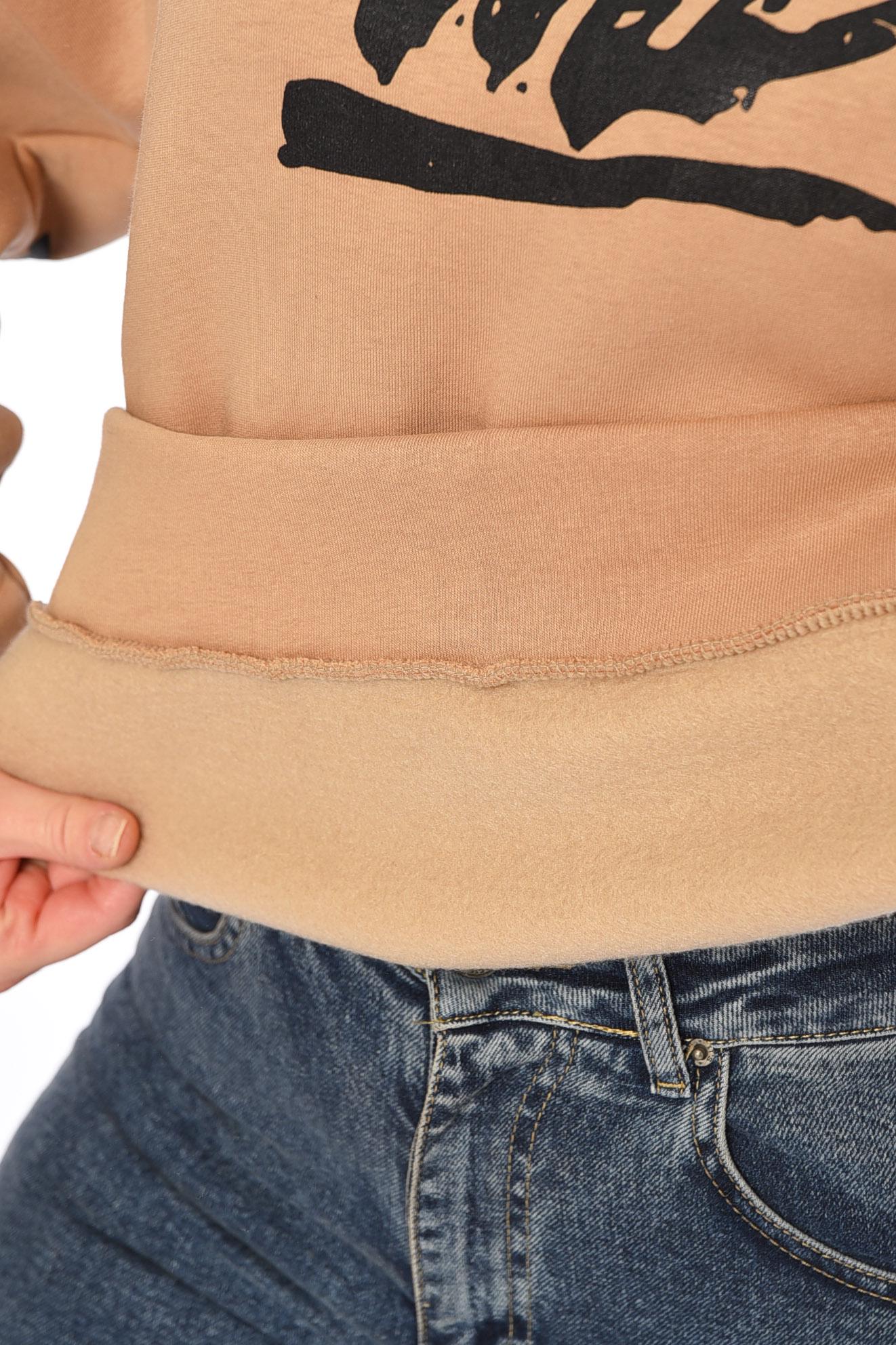 Худи женское на флисе 2XL-XL Бежевый (195880) - фото 4 Худи женское на флисе 2XL-XL Бежевый (195880) - фото 4