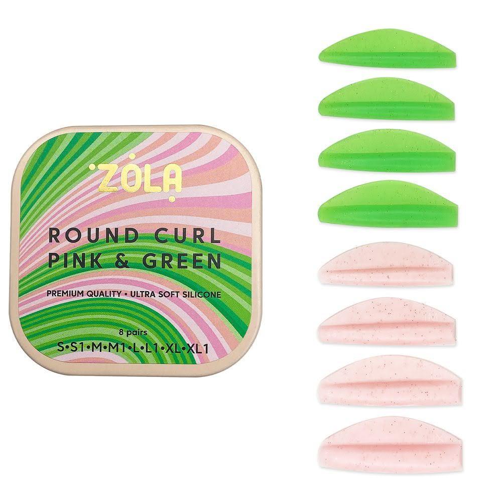 Валики Zola Round Curl Pink & Green S/S1/M/M1/L/L1/XL/XL1 для ламинирования ресниц 8 пар/уп.