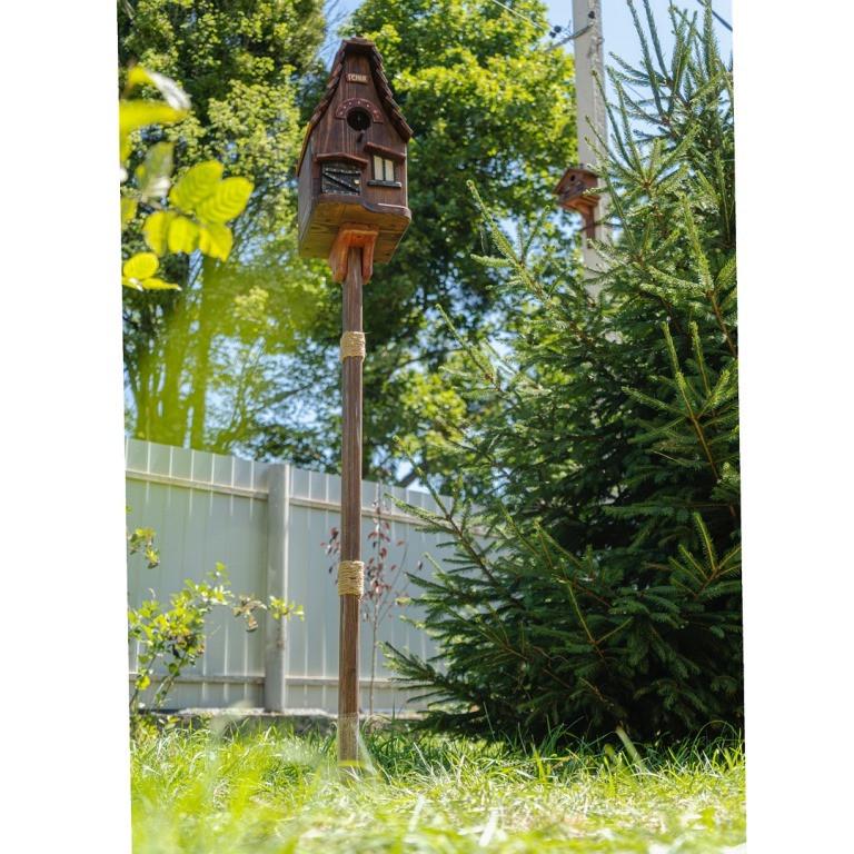Скворечник Геник из дерева обработанного защитной декоративной пропиткой 37×18×26/140 см - фото 4