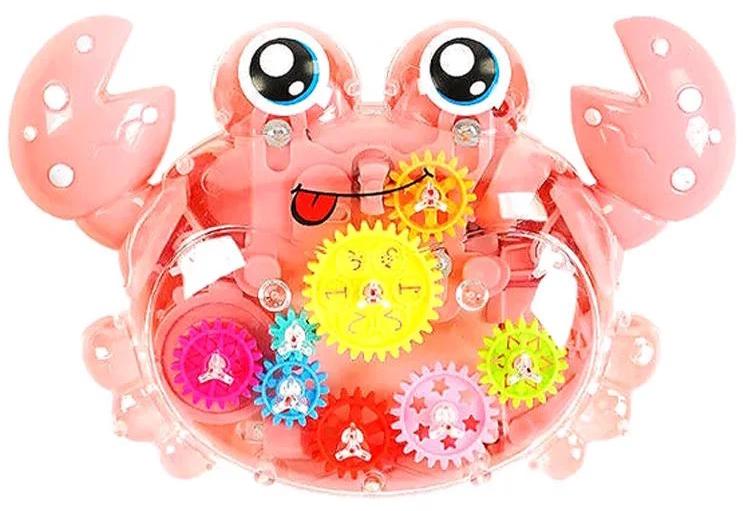 Интерактивная игрушка Мистер Крабс со звуком и подсветкой Розовый