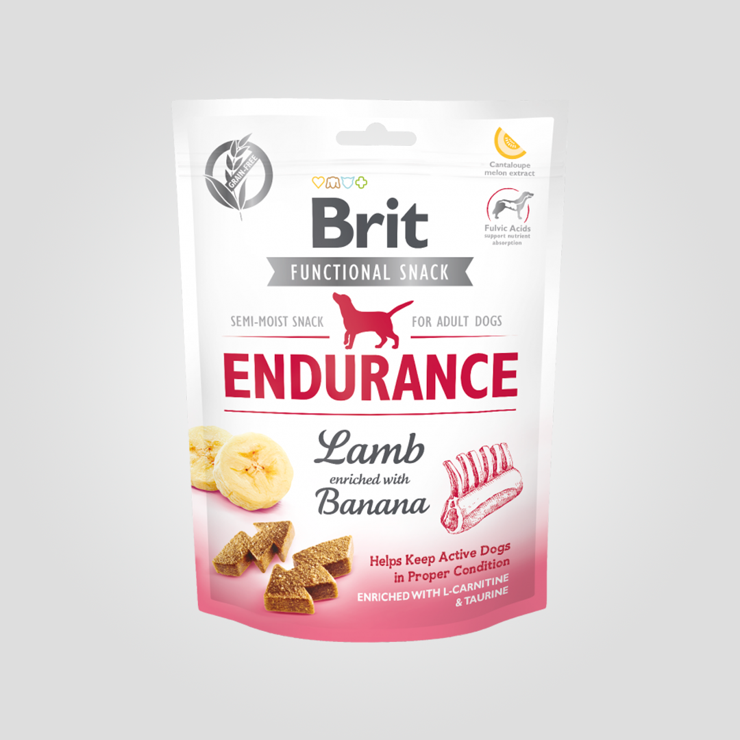 Ласощі для собак функціональні Brit Care Endurance ягня з бананом 150 г (20504622)