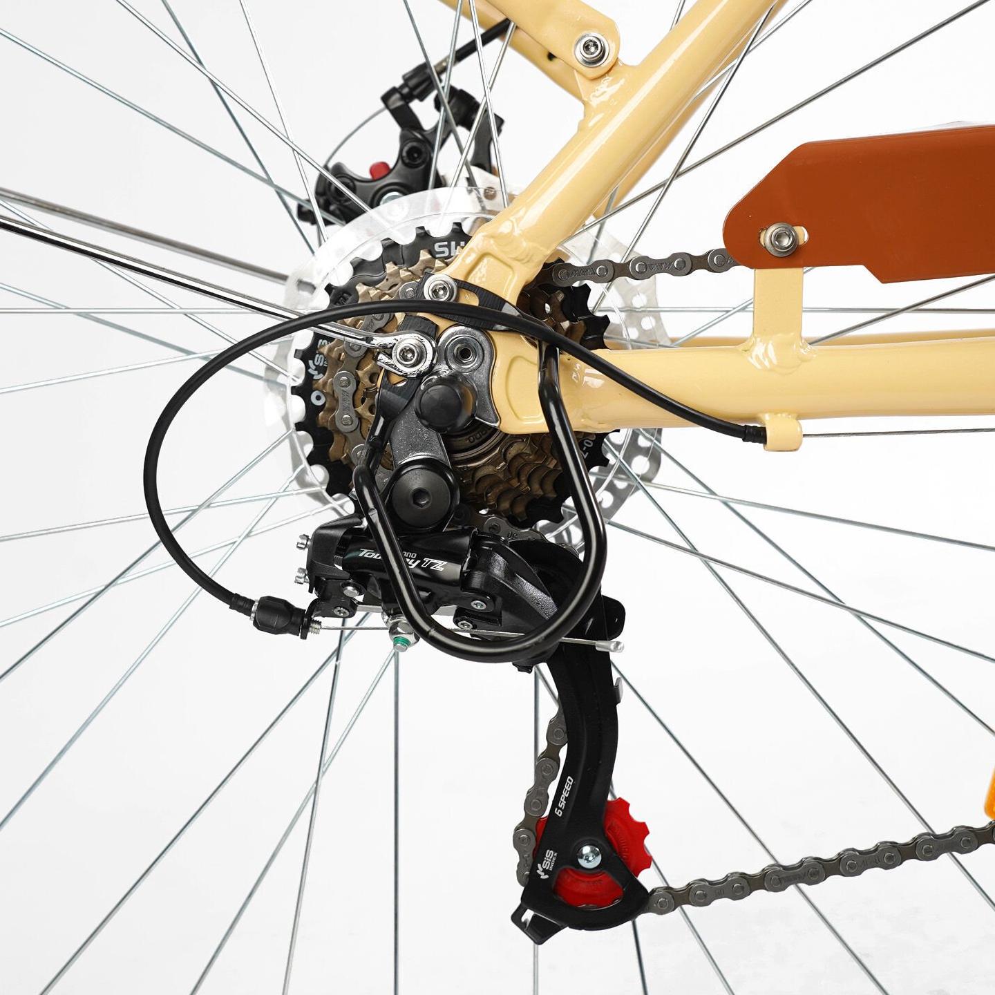 Велосипед міський 28 дюймів Corso Sonata з кошиком та багажником рама 18" Бежевий - фото 6 Велосипед міський 28 дюймів Corso Sonata з кошиком та багажником рама 18" Бежевий - фото 6