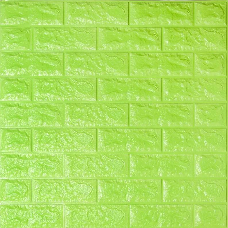 Панель самоклеящиеся 3D Sticker Wall звукоизоляционная 700x770x7 мм кирпич Зеленый