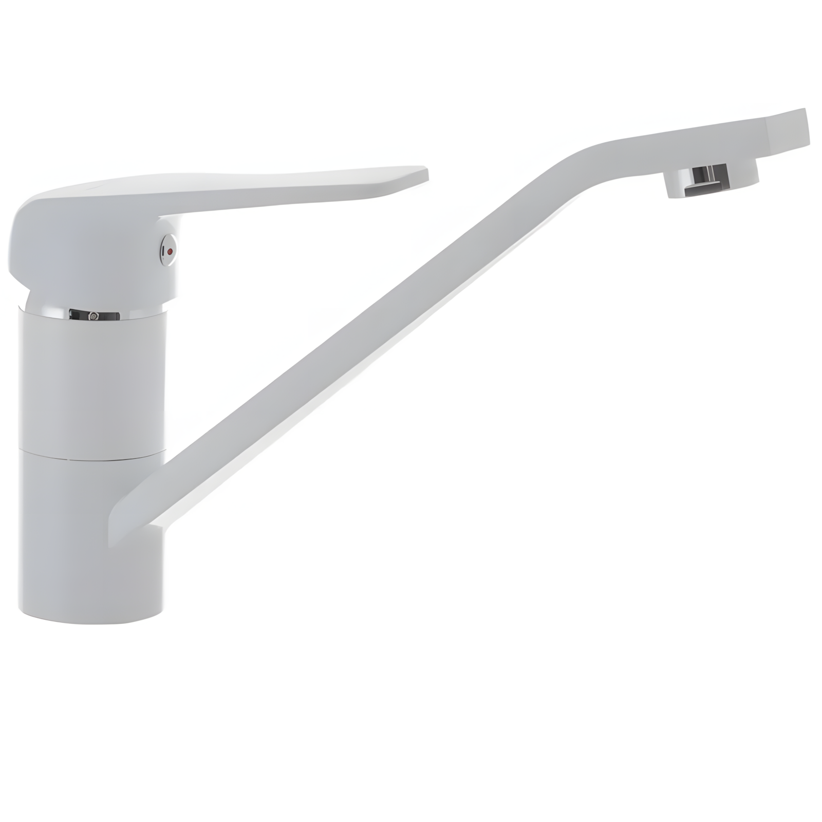 Кран для кухонной раковины с коротким изливом однорычажный MIXXUS OREGON цинковый сплав Белый (b-MI5796)