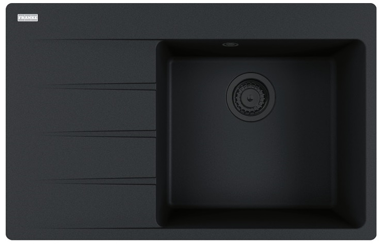 Мойка для кухни гранитная Franke Centro CNG 611-78 TL Black Edition 114.0699.238 врезная с крылом слева Черный матовый (17664447)