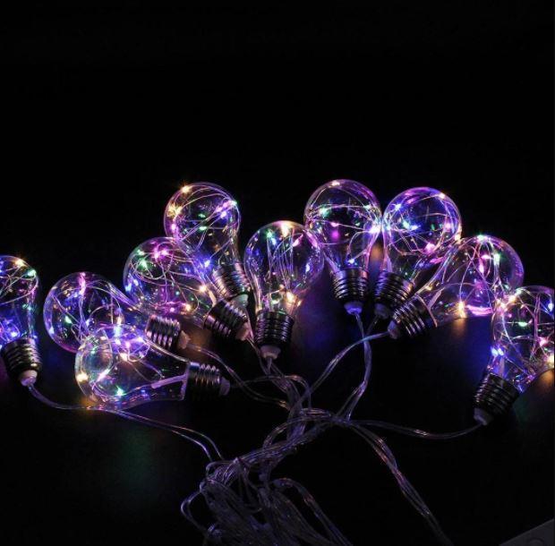 Гірлянда у вигляді лампочки Xmas з з'єднувачем 10 LED Різнокольоровий (1503581424)