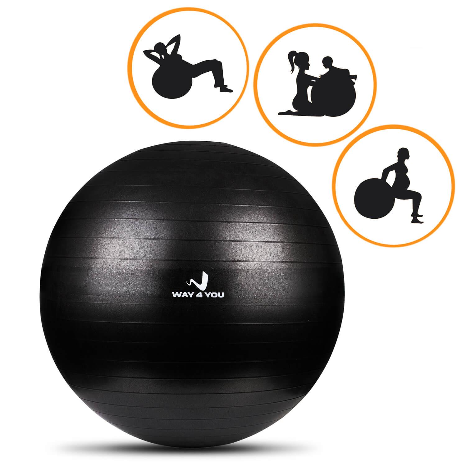 Мяч для фитнеса Way4you 65 см Черный - фото 3