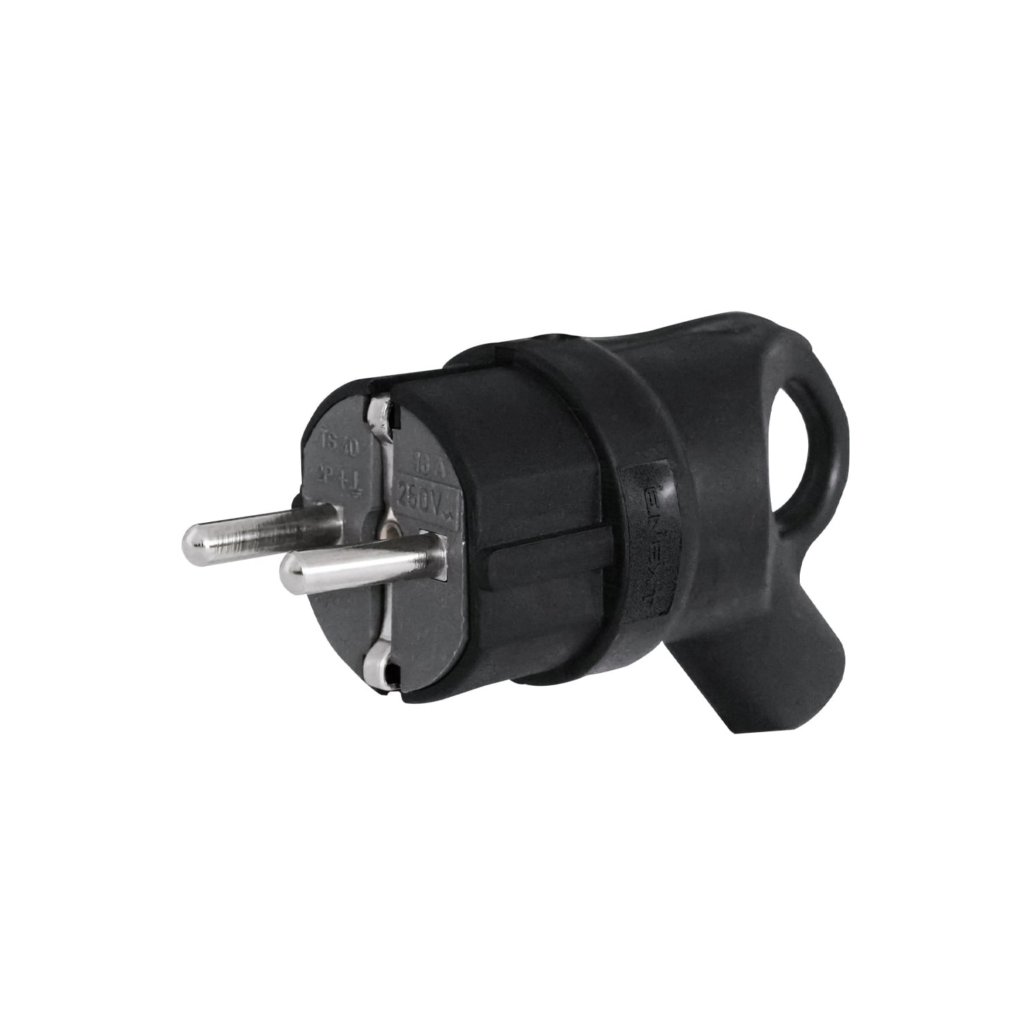 Вилка угловая E.NEXT e.plug.rubber.angle.027.16 с заземлением каучуковая 16А (s9100030)