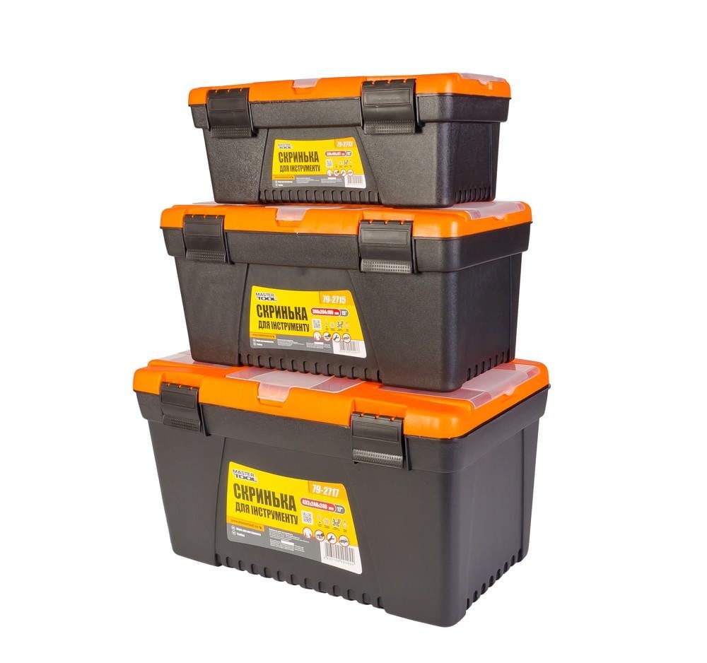 Скрині для інструментів з пластиковими замками органайзери 3 шт. 13"/15"/17" (79-2713/2715/2717)
