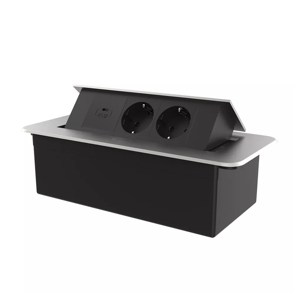Розетка мебельная LIVOLO из USB Type-C 45 Вт алюминий Серебряный (VL-SHS013-TC.UC45W-BP-S) Розетка мебельная LIVOLO из USB Type-C 45 Вт алюминий Серебряный (VL-SHS013-TC.UC45W-BP-S)