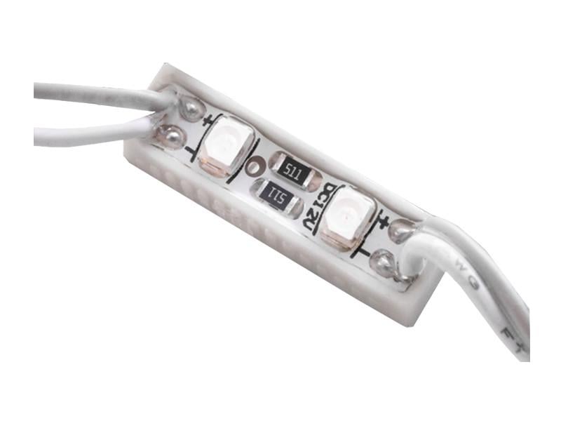 Светодиодный модуль SMD2835 2 LED 12В 0.24Вт IP65 зелений (1553) Светодиодный модуль SMD2835 2 LED 12В 0.24Вт IP65 зелений (1553)