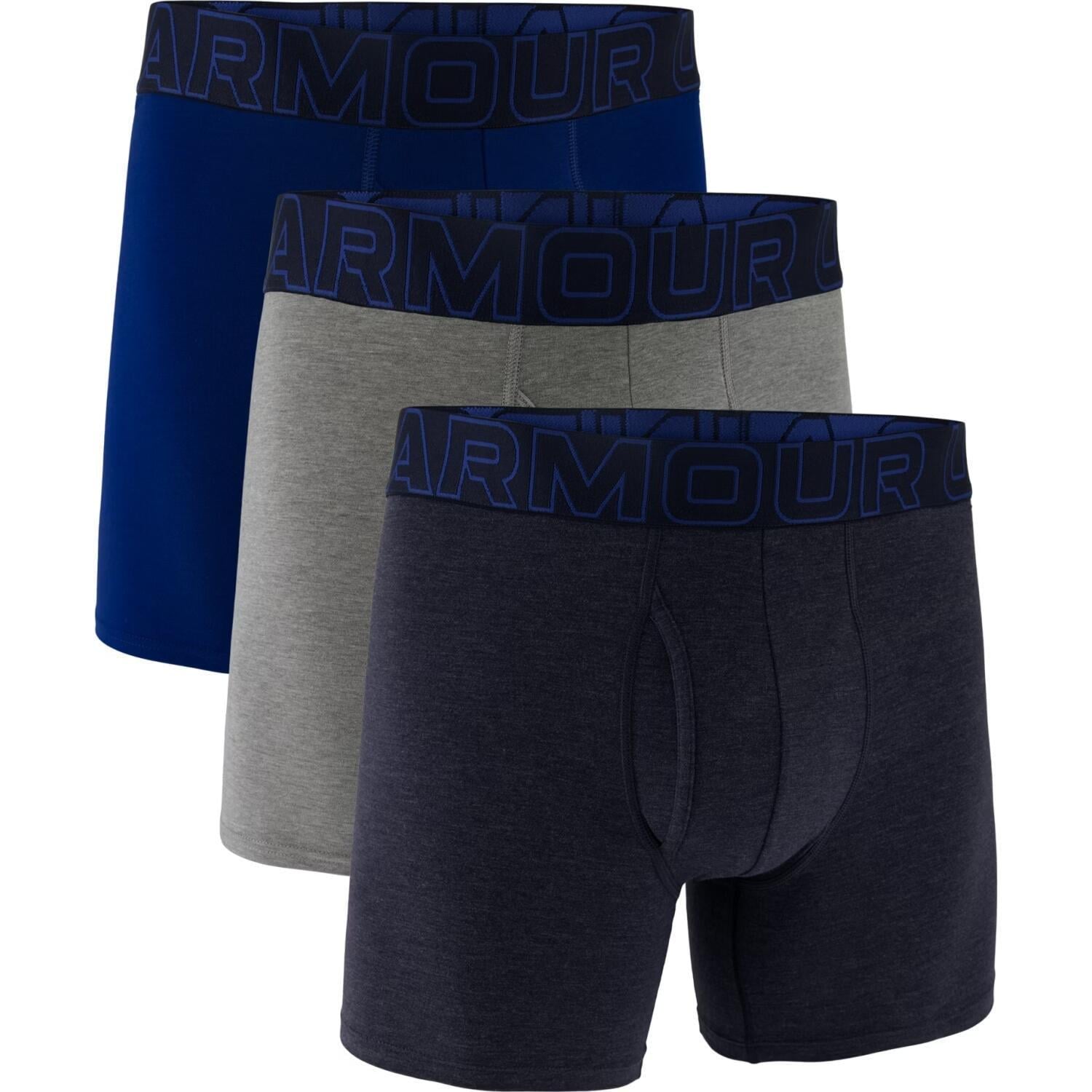 Трусы боксерки Under Armour PERFORMANCE COTTON 6IN 3-PACK BOXERJOCK 1383889-410 3 пары XL Синий/Темно-синий/Серый (49212-53)