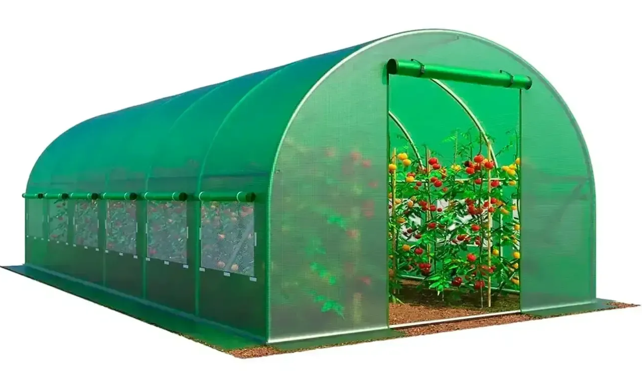 Теплица садовая FunFit 18 м2 с окнами и армированной пленкой 6х3х2 м Зеленый (DA-FF18GR)