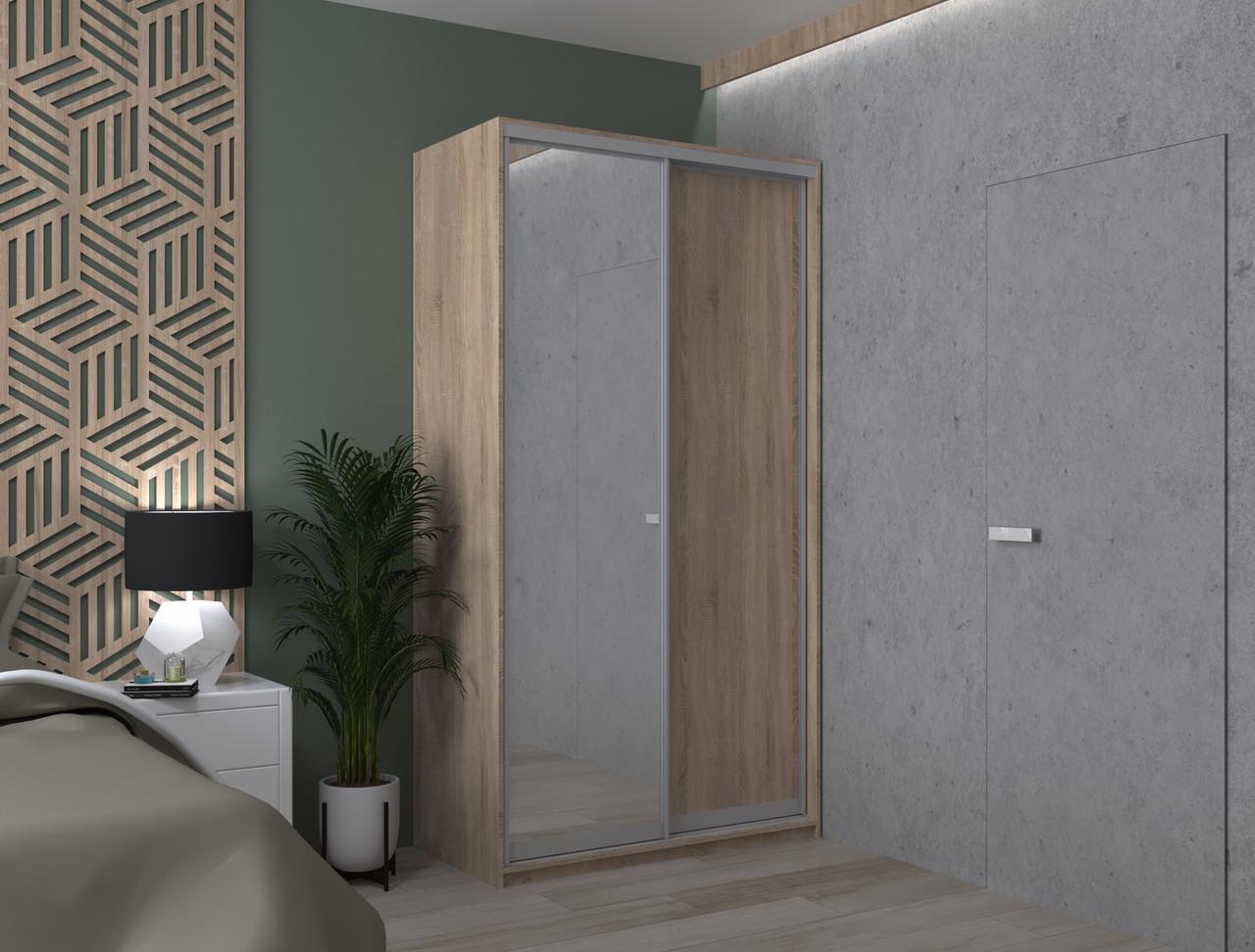 Шкаф-купе двухдверный Doros Сити Лайт 1 Зеркало 120х45х225 см Дуб сонома (DRS-011080)