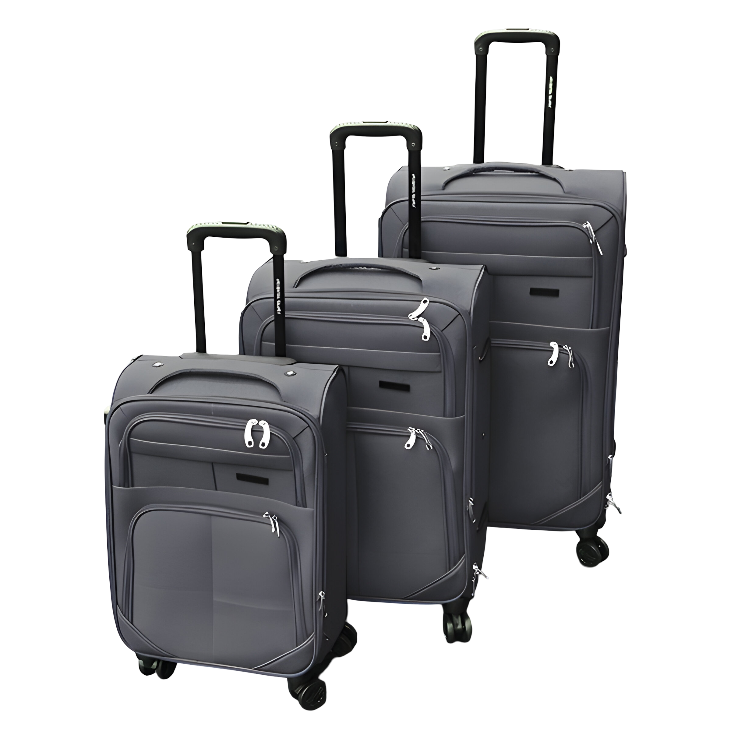 Набір валіз тканинних 3в1 з кодовим замком та телескопічною ручкою Сірий (6071) - фото 1