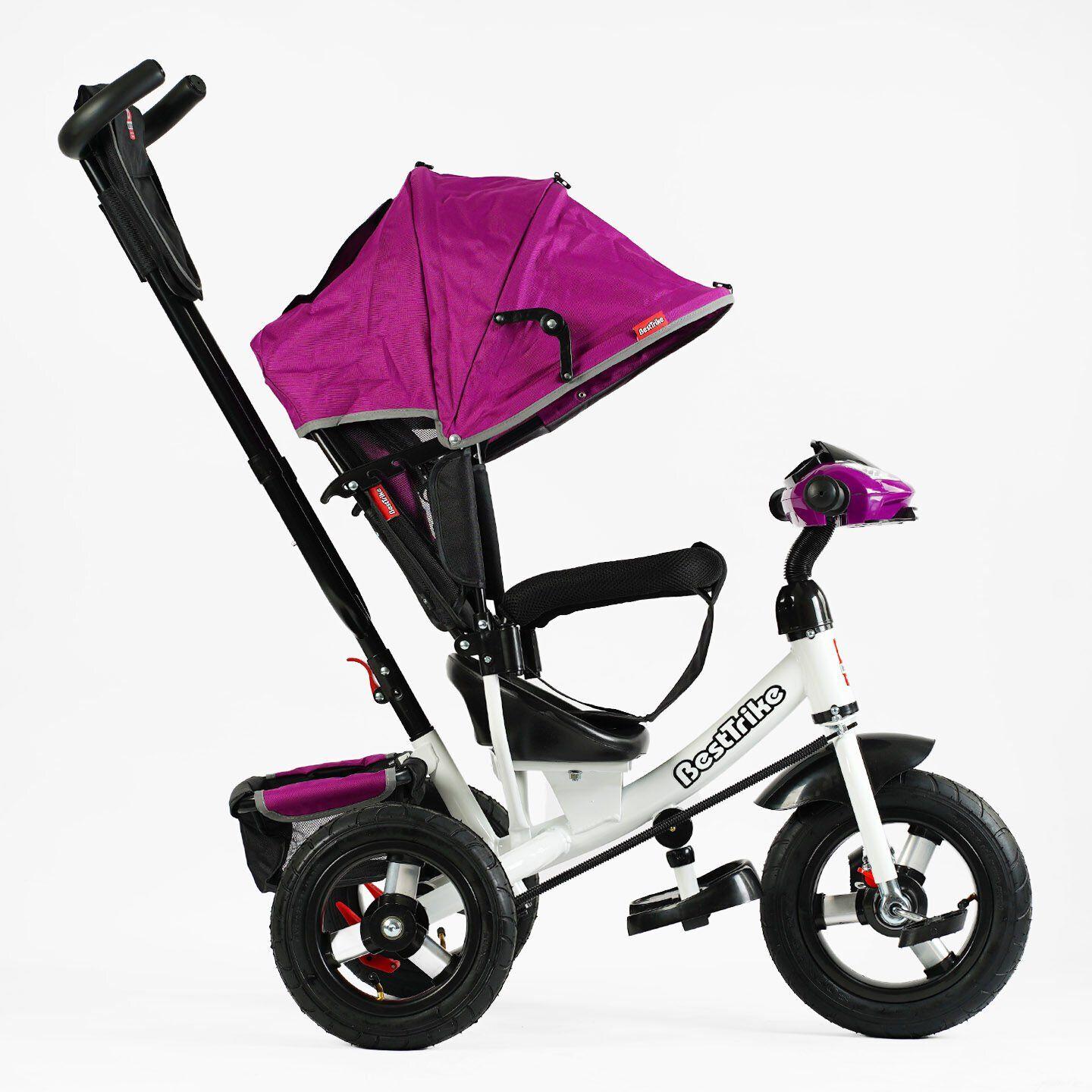 Велосипед детский трехколесный Best Trike 3390 надувные/фара с USB/пультом/родительской ручкой Бордовый (37-633) - фото 2 Велосипед детский трехколесный Best Trike 3390 надувные/фара с USB/пультом/родительской ручкой Бордовый (37-633) - фото 2