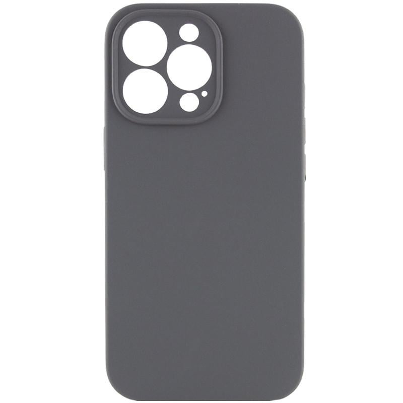 Противоударный чехол Silicone Case Full Camera Protective (AA) NL для Apple iPhone 15 Pro Max (6.7") Серый / Dark Gray