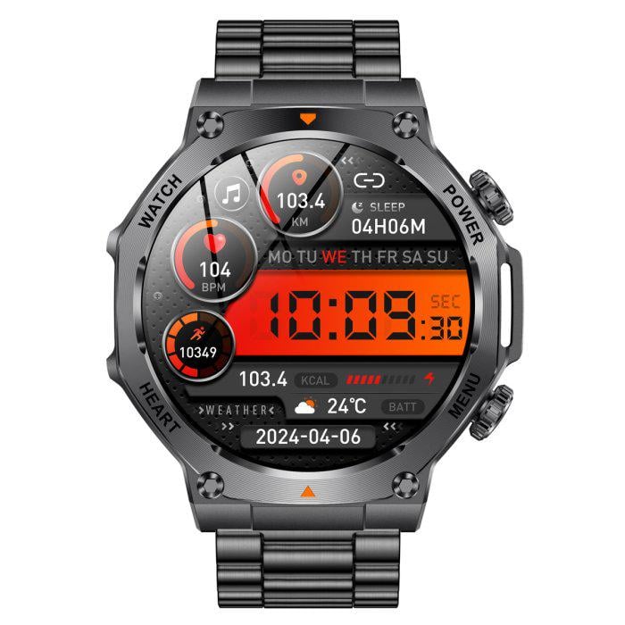 Смарт-часы UWatch Smart Mevaden Ultra Black Steel с ремешками 2 шт. (2043)
