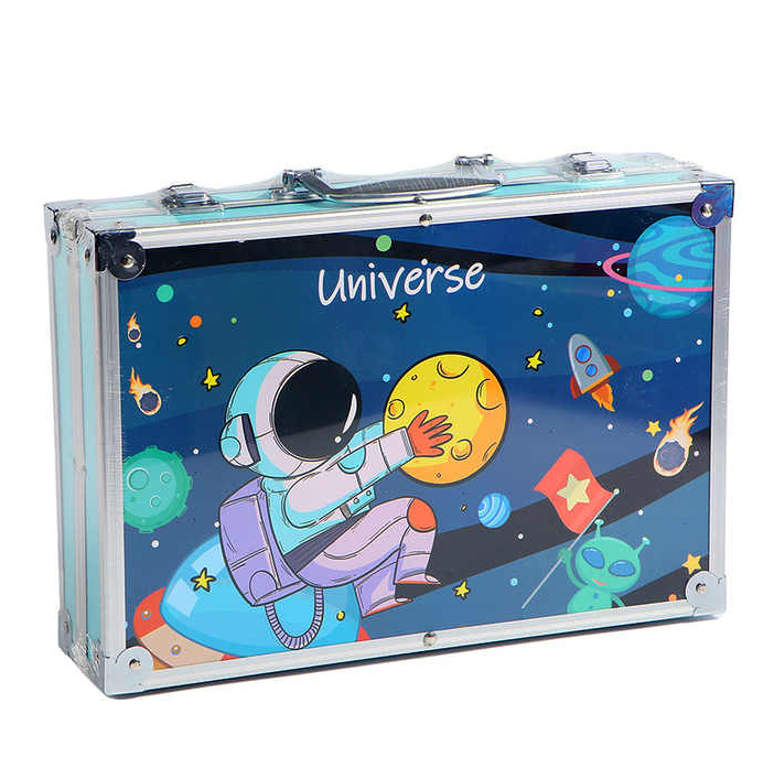 Набор для рисования Космос 145 элементов в металлическом чемоданчике (144)