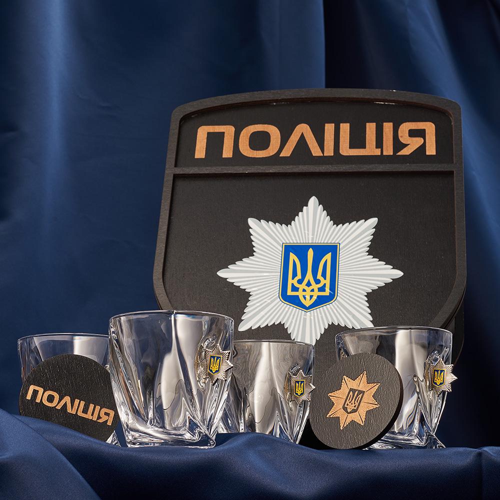 Подарочный набор рюмок с шевроном Полиция большой (28420151)