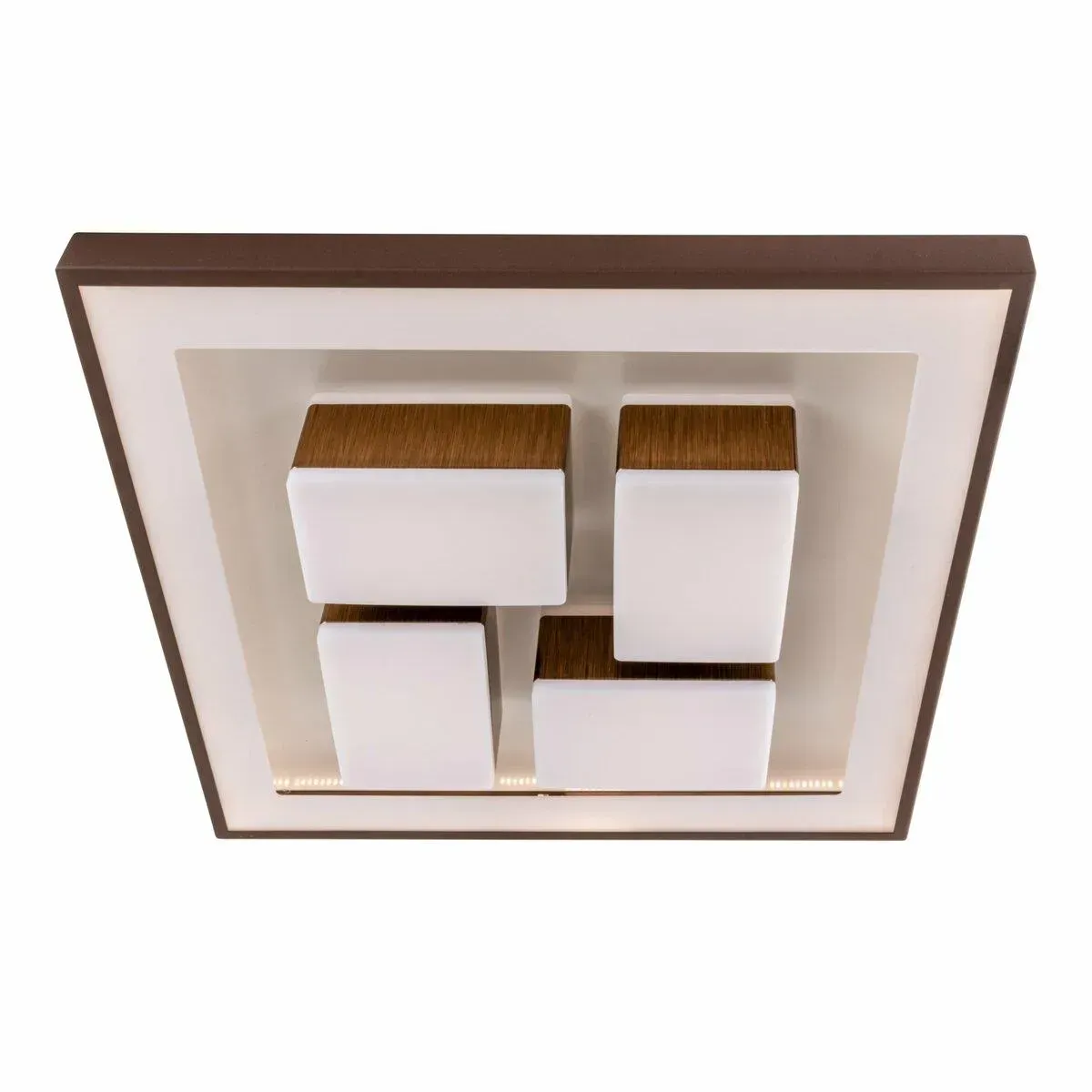 LED-люстра потолочная Sirius с прямоугольными плафонами 3000/6500К IP20 1965 94W Бело-коричневый (28686129)