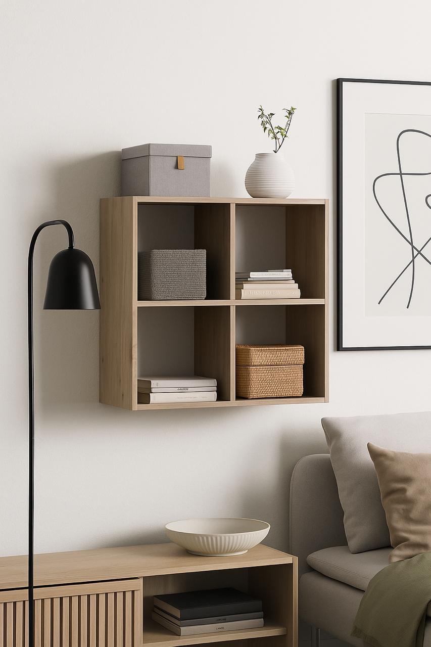 Стелаж настінно-підлоговий модульний MEBLIBUD KUB 2x2 Дуб сонома - фото 4 Стелаж настінно-підлоговий модульний MEBLIBUD KUB 2x2 Дуб сонома - фото 4