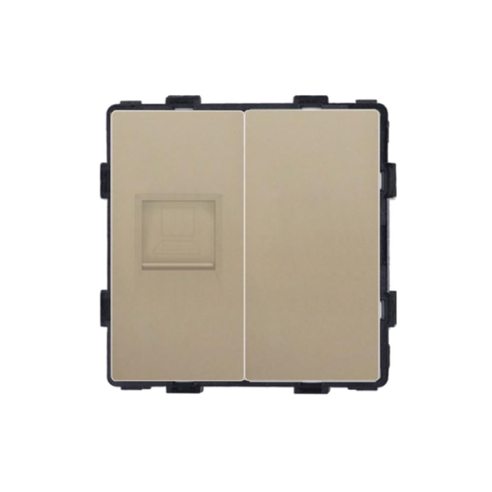 Розетка компьютерная RJ-45 ELIOS настенная дизайнерская Золотой (86-CAT6BLK-GD)