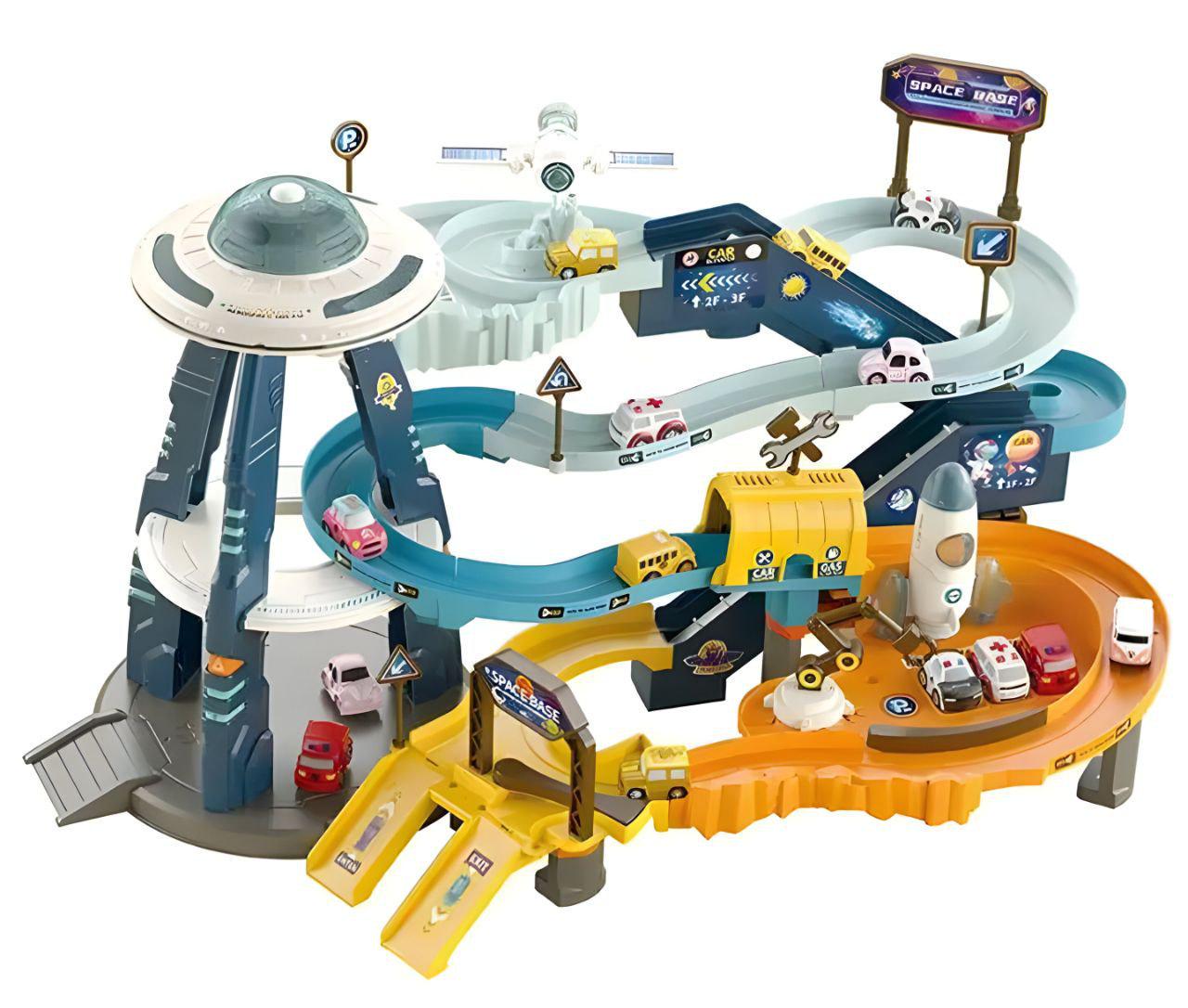 Трек игрушечный WToys 17040 8 с подъемником/подсветкой/звуковыми эффектами (22801953)