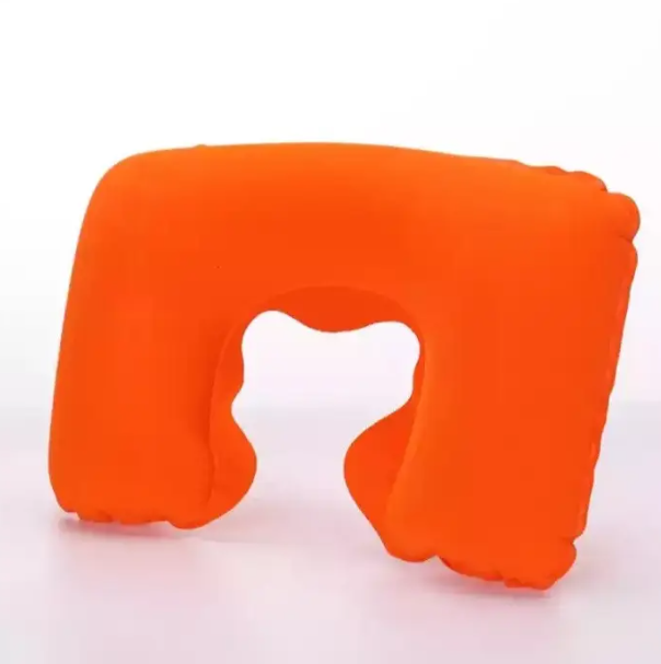 Подушка-подголовник надувная для путешествий 40х25 см Оранжевый (KG-9913)