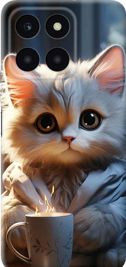 Чехол на Huawei honor X6A White cat (5646u-3340-42517)