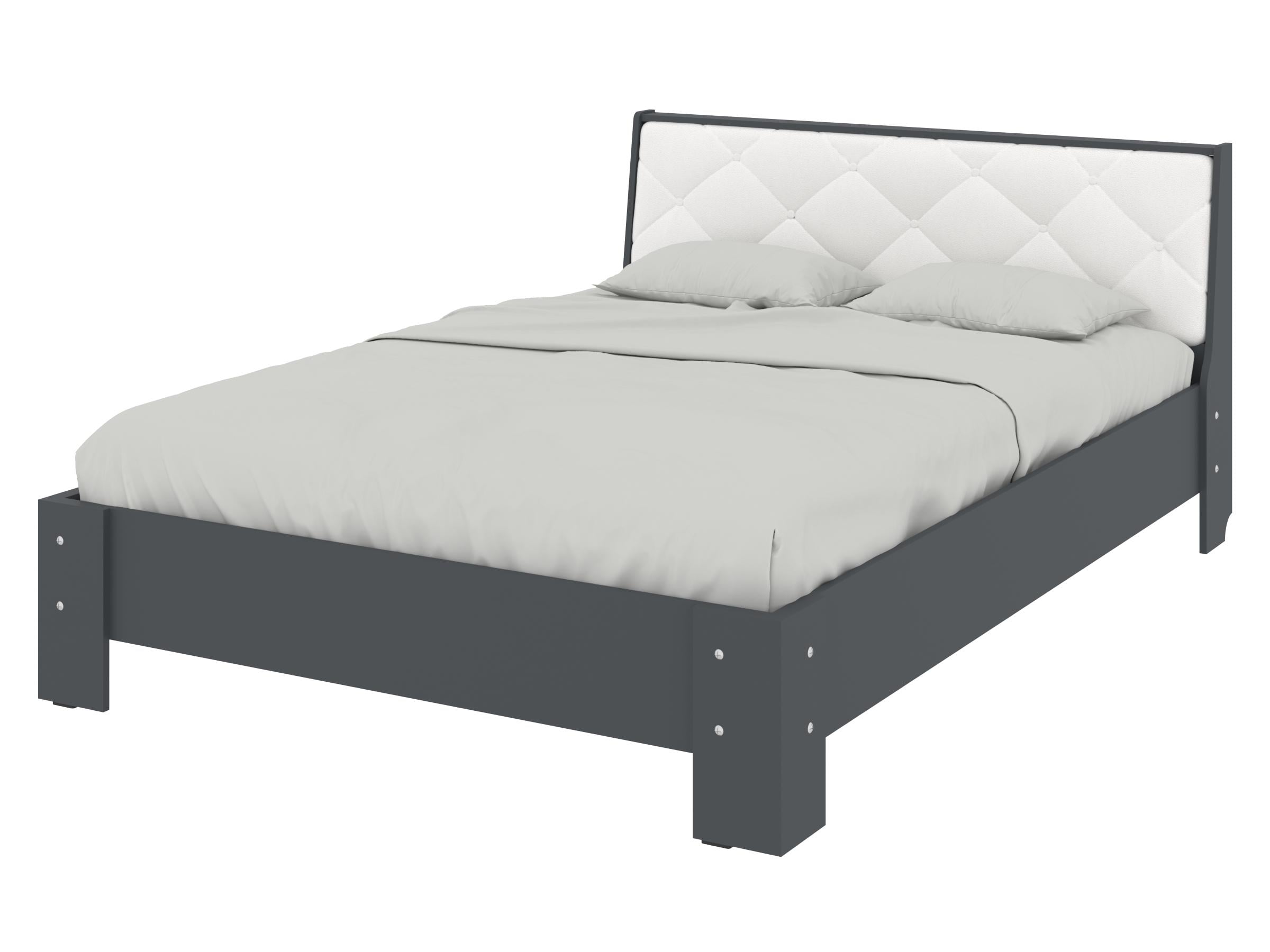 Кровать двуспальная PEHOTIN Кровать-140 Моника 140x200 см Антрацит/Белый VIP (PN-100963) Кровать двуспальная PEHOTIN Кровать-140 Моника 140x200 см Антрацит/Белый VIP (PN-100963)