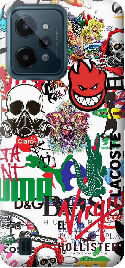 Чехол на Realme C31 Many different logos (4022u-2593-42517)