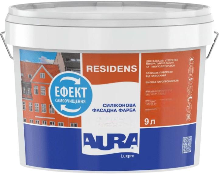 Краска фасадная силиконовая Aura LuxPro Residens матовая база TR 9 л Прозрачный (1807635451)
