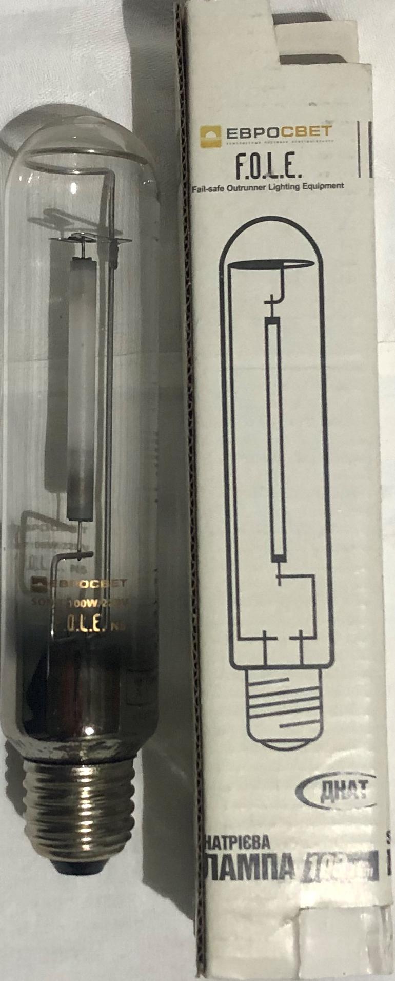 Лампа натриевая ЕВРОСВЕТ SON-T 100W/ДНАТ 100 Вт E27