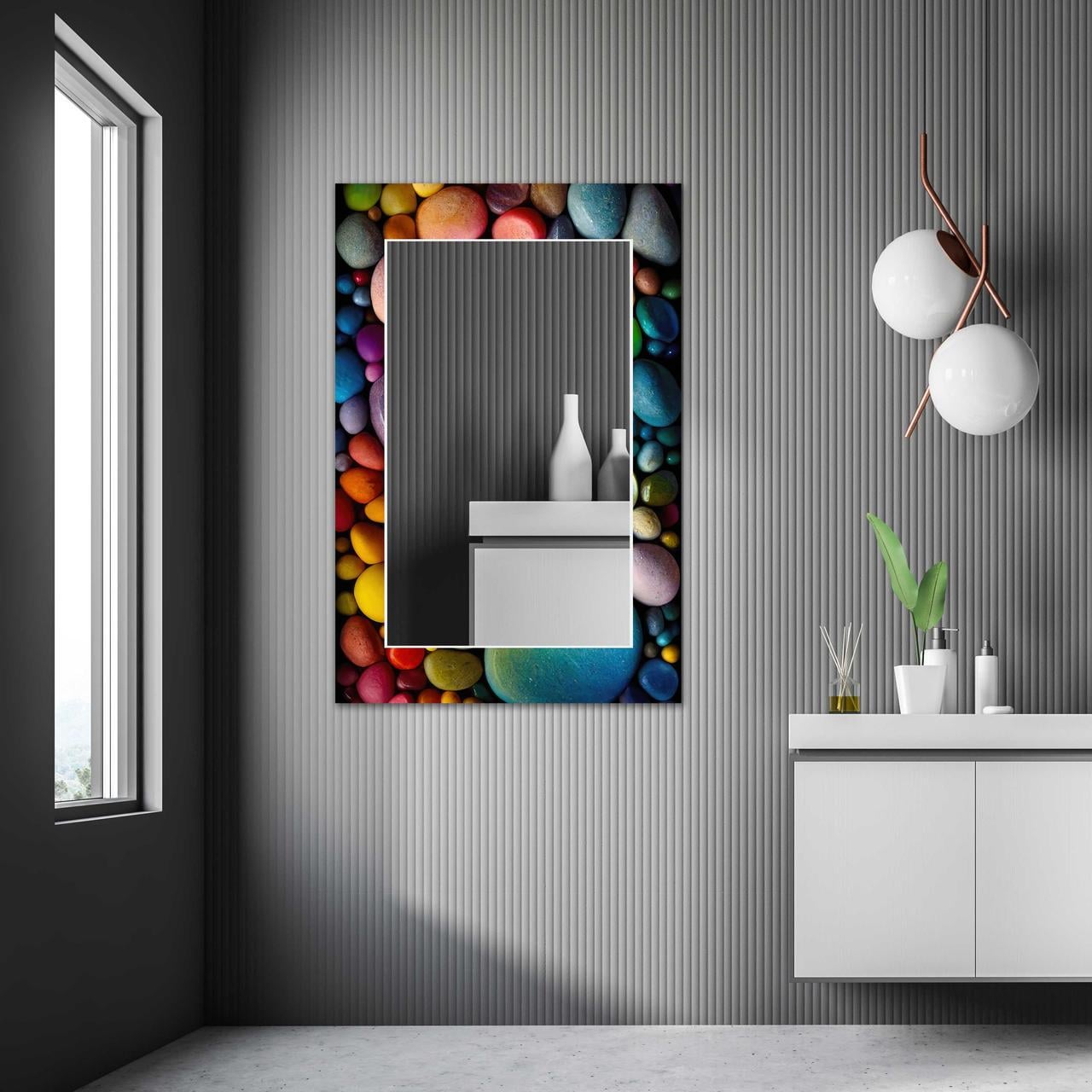 Зеркало на стену NovellaPrint с рисунком камней прямоугольное 110х70 см (2011.7) Зеркало на стену NovellaPrint с рисунком камней прямоугольное 110х70 см (2011.7)