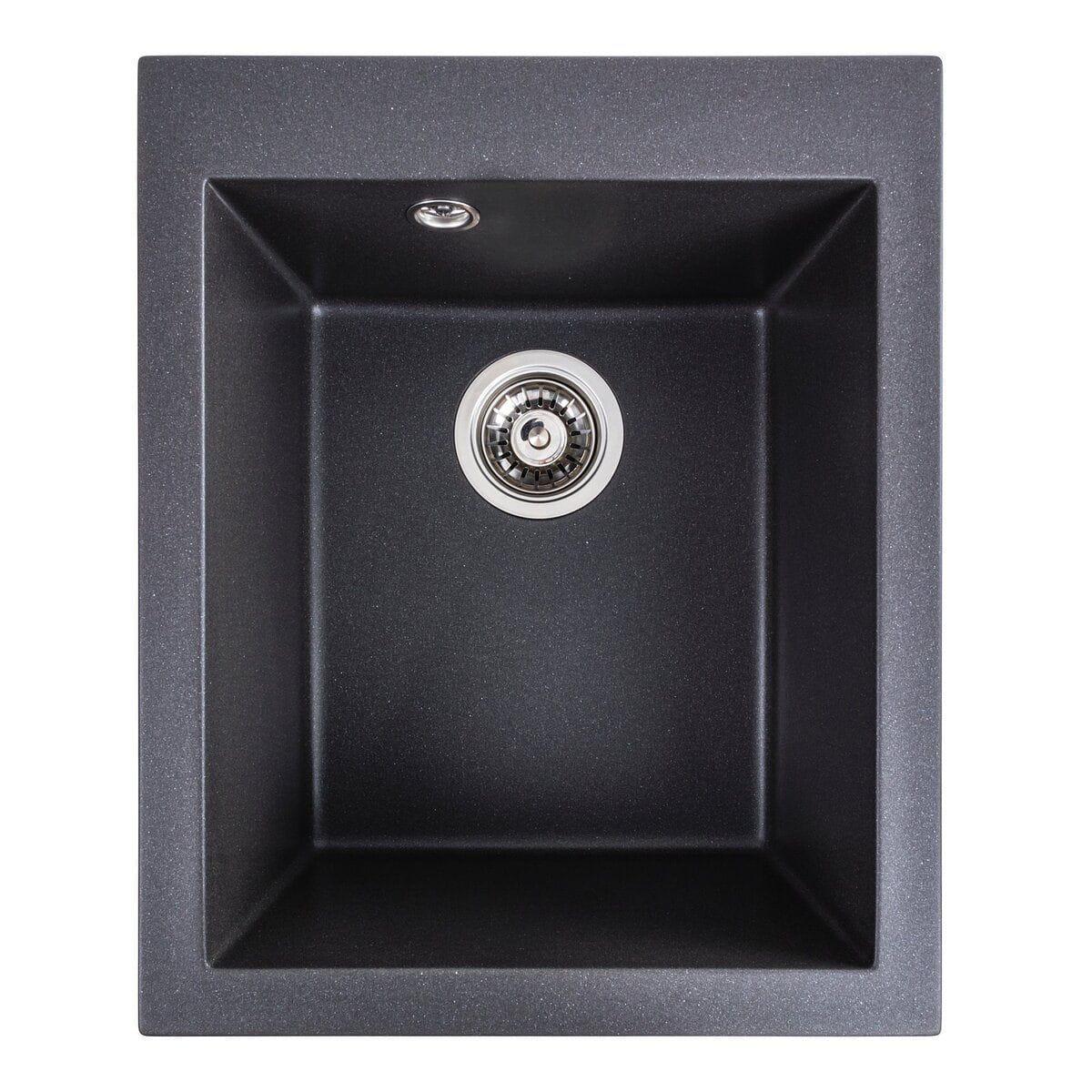 Мойка гранитная Valeso Sokil врезная прямоугольная матовая 410х500 мм Морион