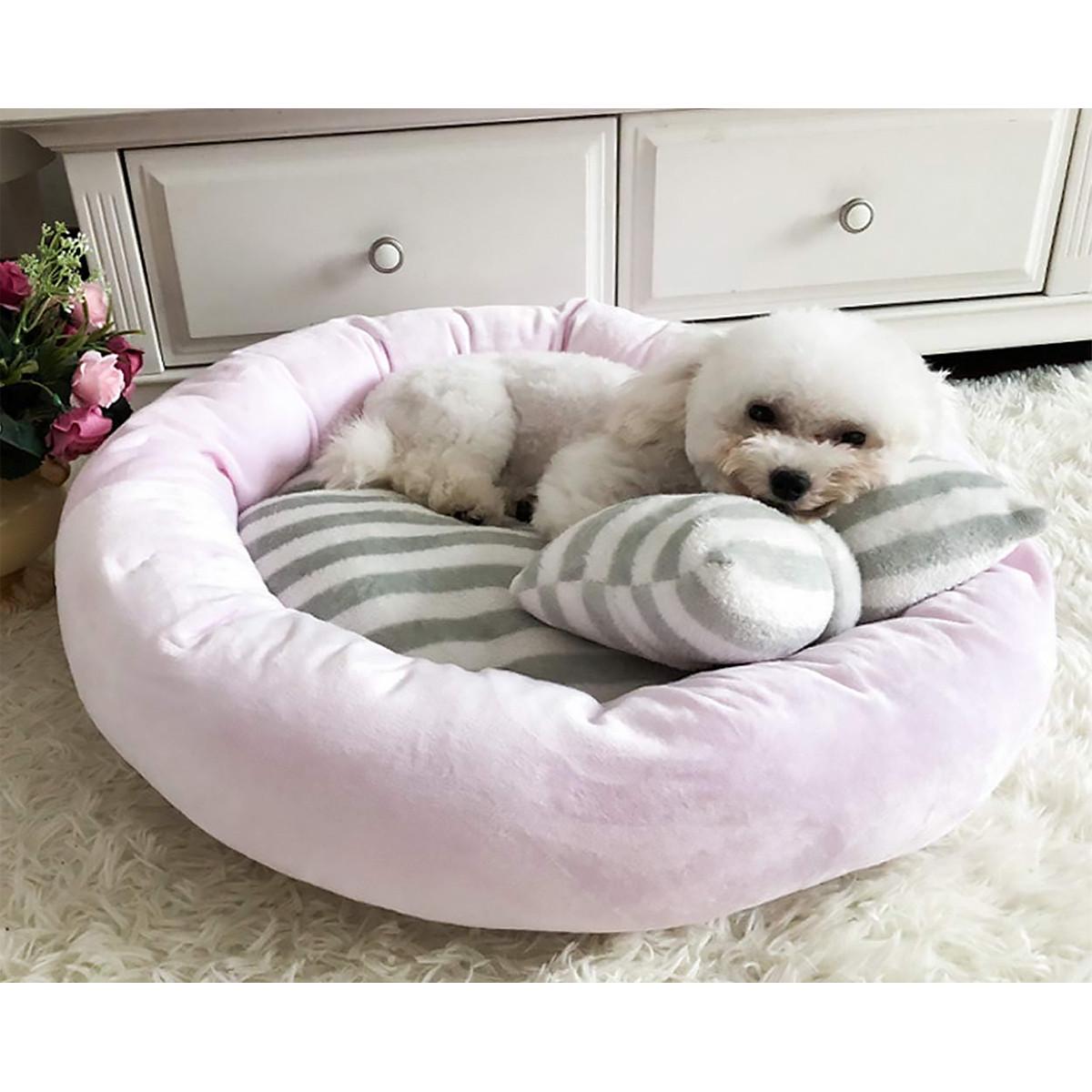 Лежак круглый для домашних животных 50 см Розовый (1112389) - фото 4 Лежак круглый для домашних животных 50 см Розовый (1112389) - фото 4