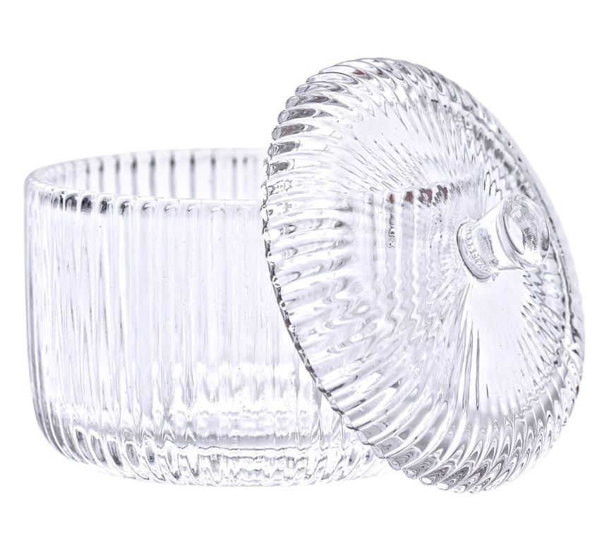 Конфетница стеклянная винтажная со стеклянной крышкой (HP-4-99) - фото 3