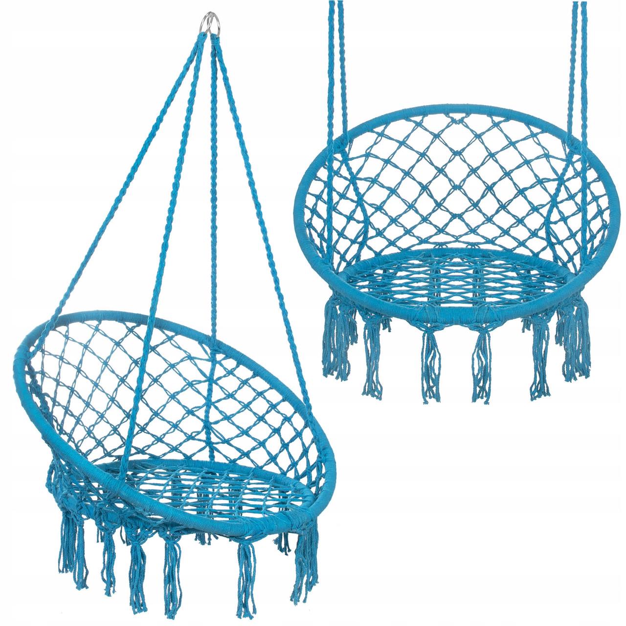 Підвісне крісло-гойдалка Springos SPR0025 Blue - фото 3 Підвісне крісло-гойдалка Springos SPR0025 Blue - фото 3