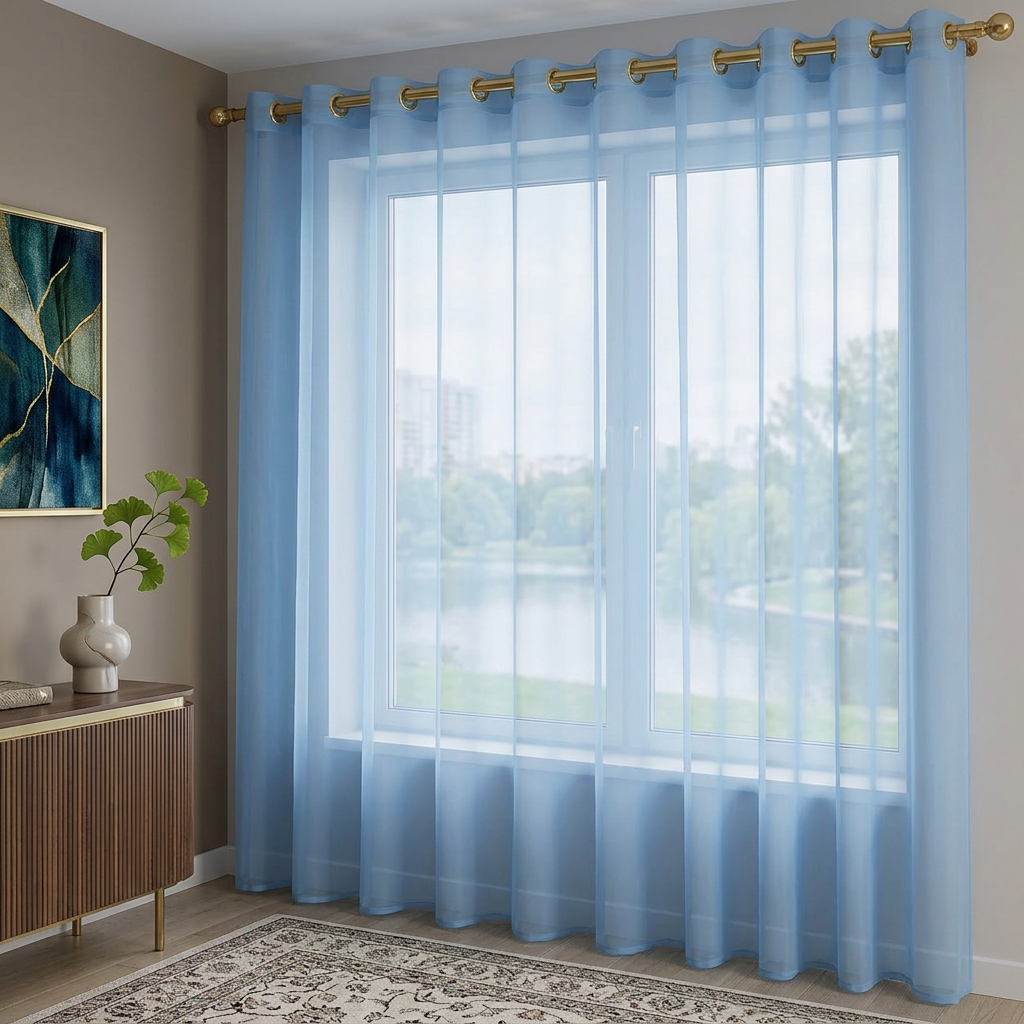 Тюль вуаль Photodecor 1 пог. м Небесно-блакитний (105) Тюль вуаль Photodecor 1 пог. м Небесно-блакитний (105)
