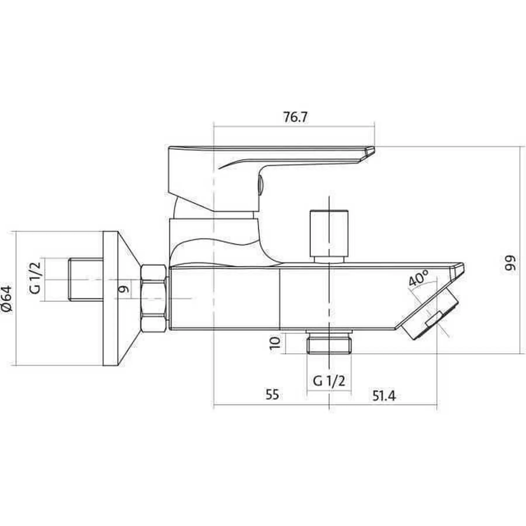 Смеситель для ванны и душа Cersanit VERO S951-004 (GSR-000012461) - фото 2