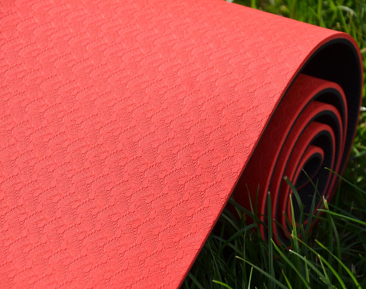 Коврик для йоги и фитнеса Power System PS-4060 TPE Yoga Mat Premium Red 183х61х0,6 см (15272639) - фото 9