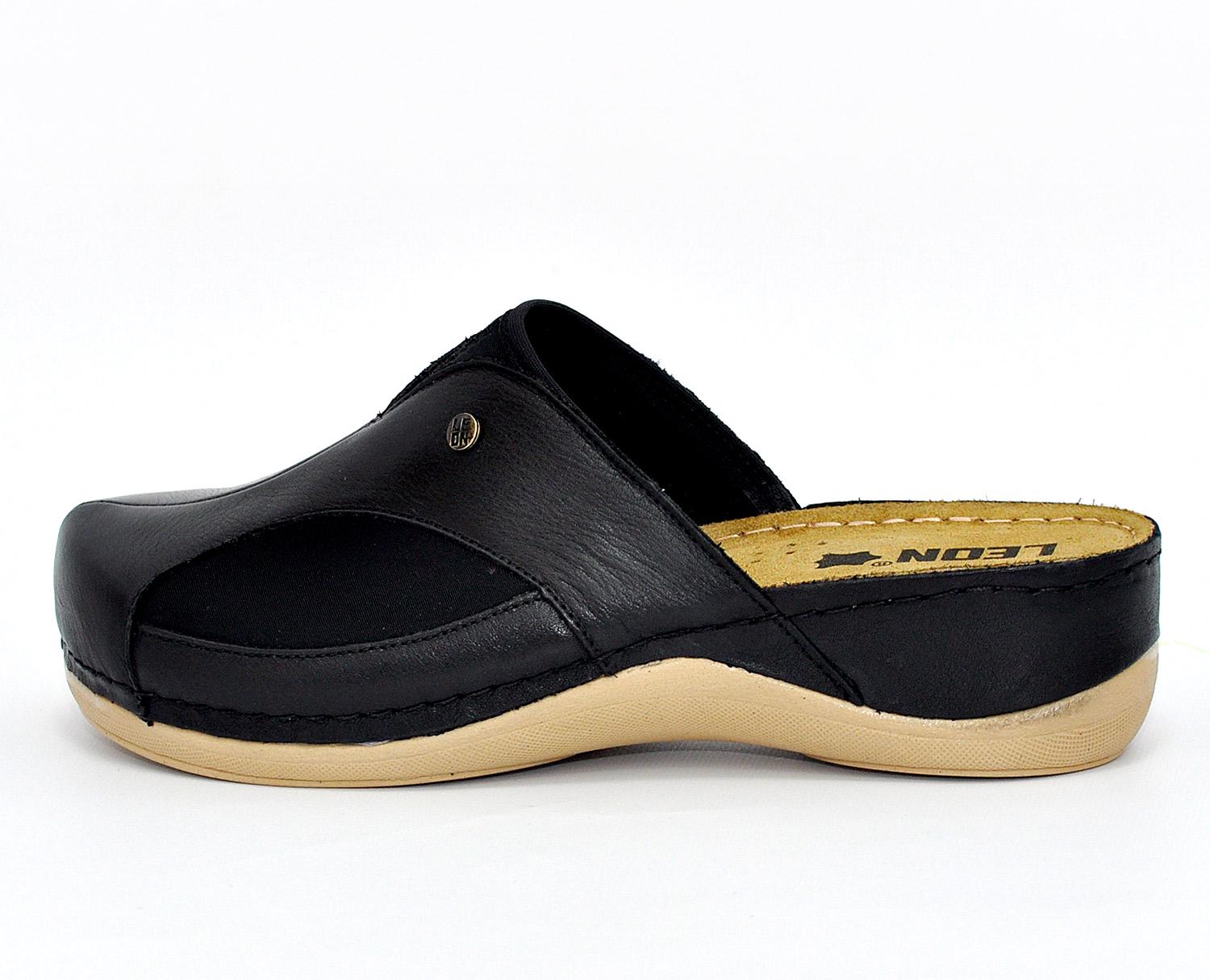 Женские сабо кожаные Leon 912 р. 41 Черный