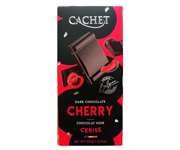 Шоколад чорний 57% Cachet Cherry 100 г (13344387)