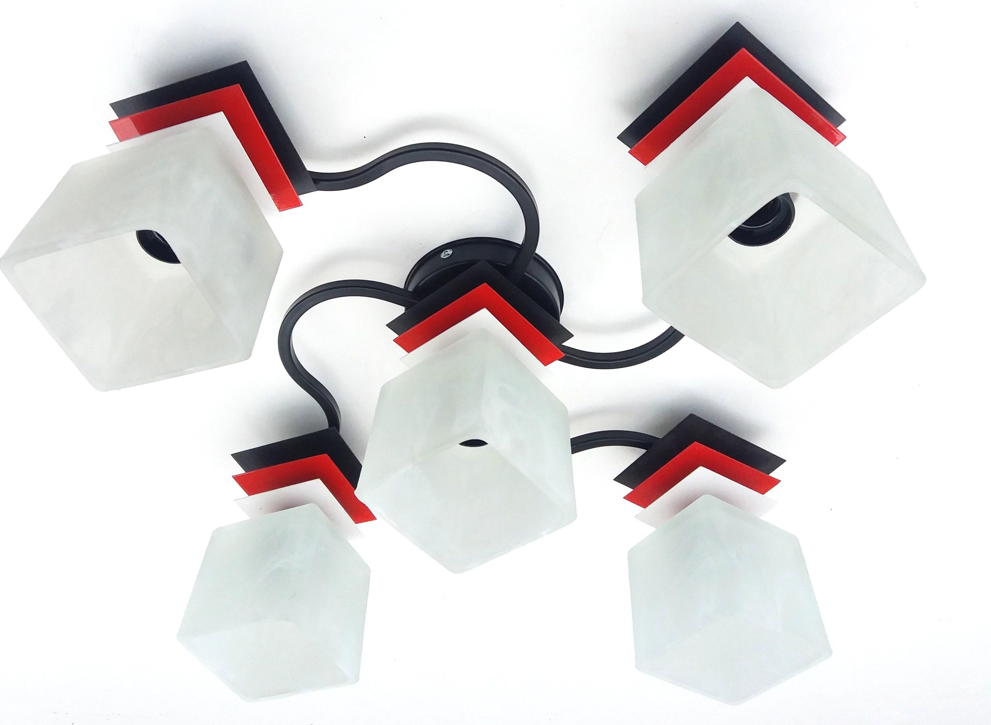 Люстра металлическая на 4 плафона Черный (4312/4+1)