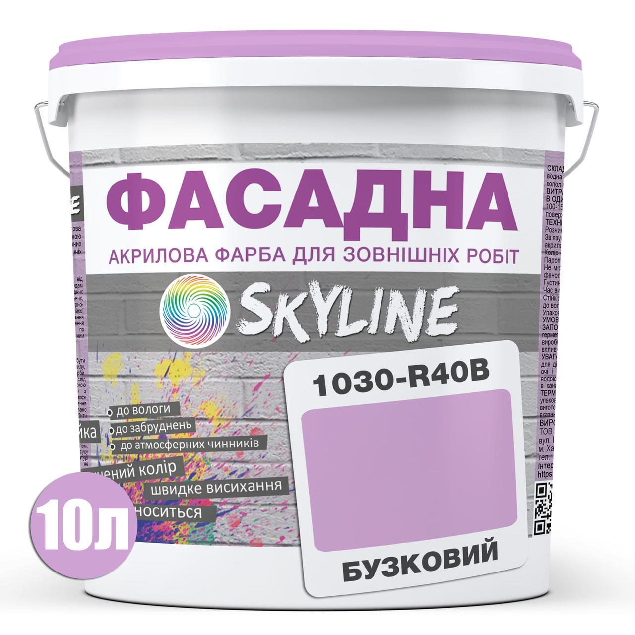 Фарба акрил-латексна фасадна Skyline 10 л 1030-R40B Бузковий (2487186123) - фото 2