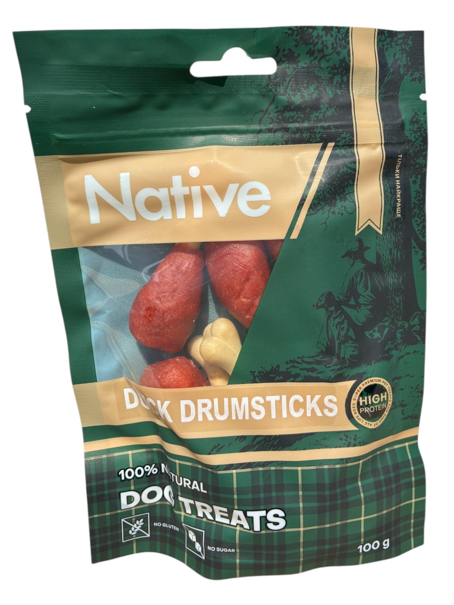 Ласощі для собак NATIVE Duck Drumsticks Качині гомілки 100 г (31022062/22023n)