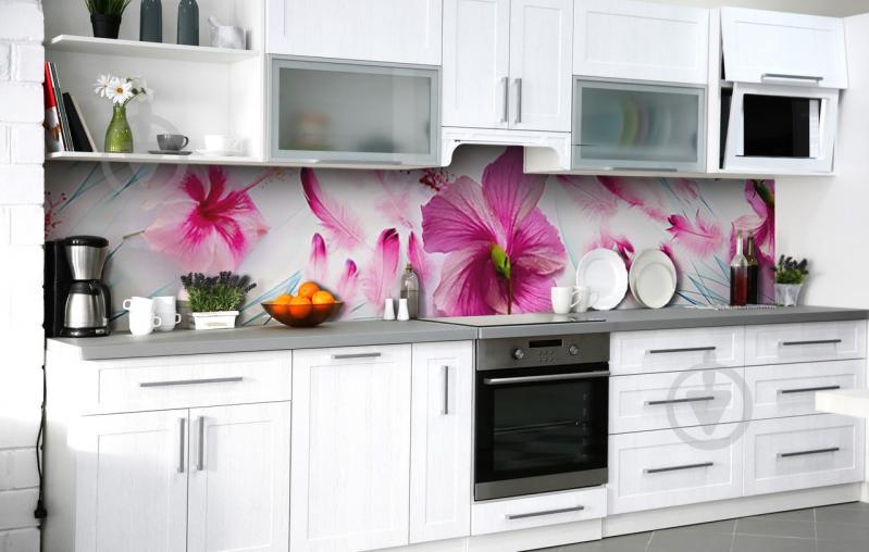 Скинали на кухню Zatarga «Лиловое перо» 650х2500 мм виниловая (Z184434/1) Скинали на кухню Zatarga «Лиловое перо» 650х2500 мм виниловая (Z184434/1)