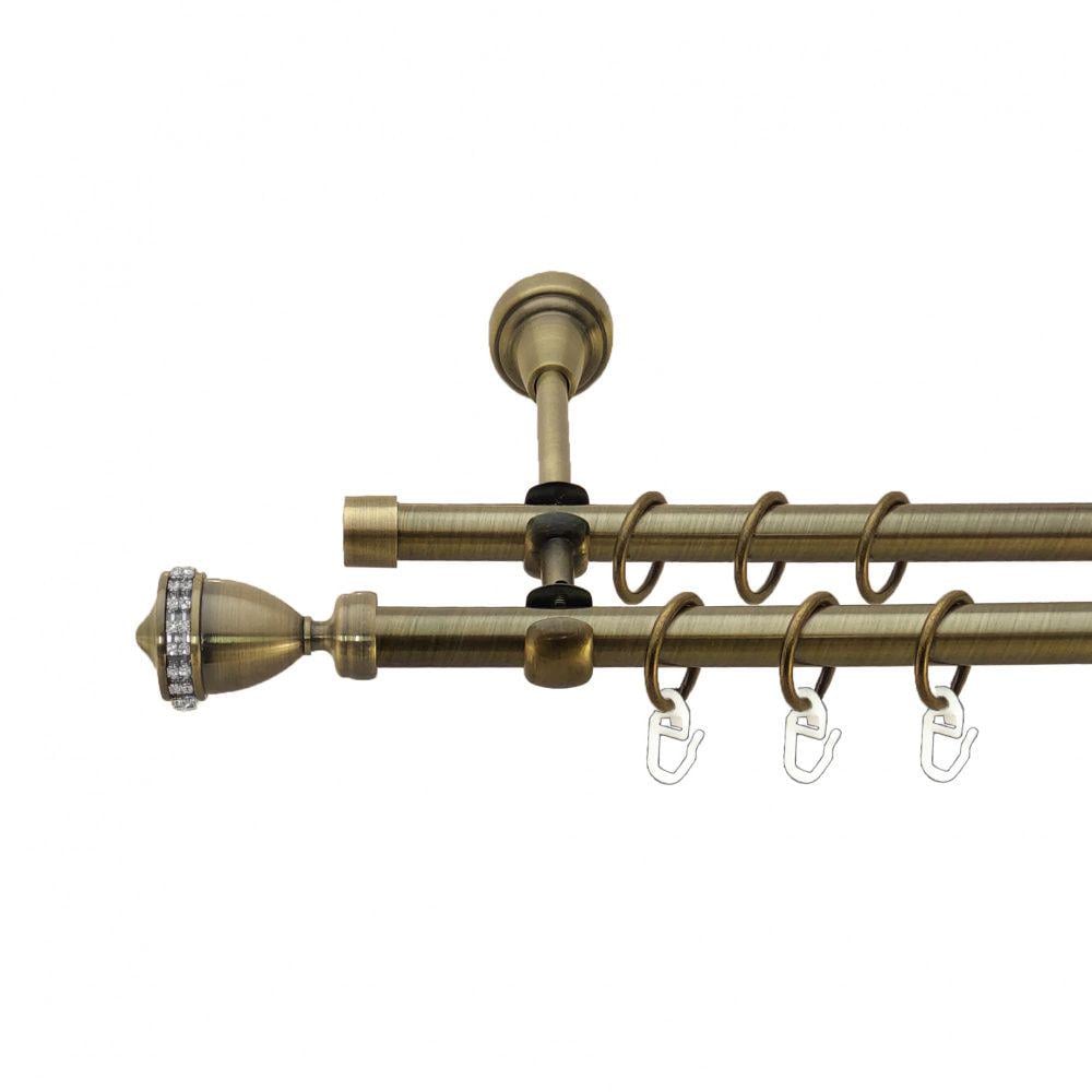 Карниз Orvit Етернія металевий дворядний відкритий гладка труба кільце металеве 16/16 мм 200 см Антик (7318538) - фото 1 Карниз Orvit Етернія металевий дворядний відкритий гладка труба кільце металеве 16/16 мм 200 см Антик (7318538) - фото 1